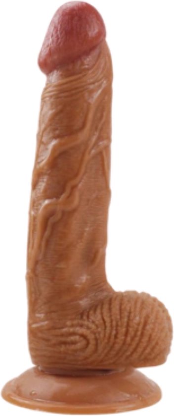 Dildo KOASH Premium realistische dildo met balzak en extra stevige zuignap - ook voor anaal gebruik - 17 cm - dildo met zuignap - Dildo unisex - Dildo vaginaal - Dildo anaal