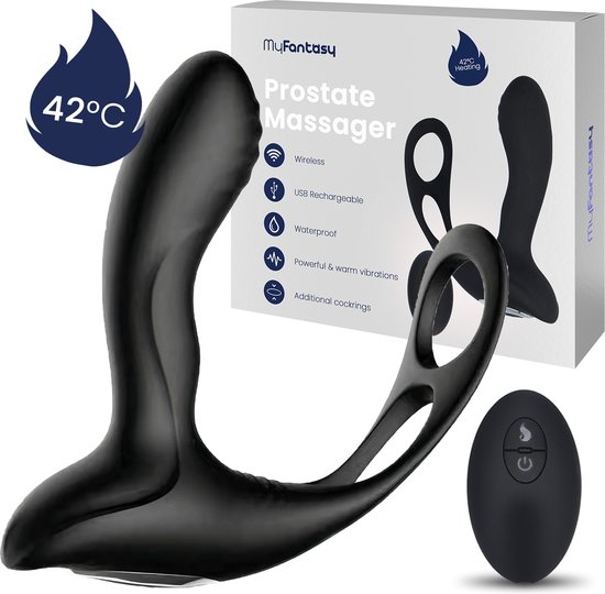MyFantasy Prostaat Stimulator met Cockring – 10 Trilstanden & 42°C Vibrerende Buttplug – Luxe Prostaat Vibrator Mannen met Afstandsbediening – Anaal Dildo