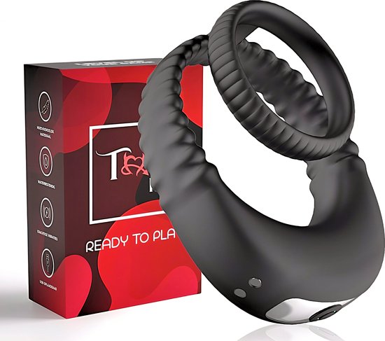 Toys Hub® Vibrerende Cockring - Incl. E-BOOK - 10 Vibraties – Met Opbergzakje - Penisring voor Mannen – Met Clitoris Stimulator - Cockring Vibrerend - Sex Toys Couples & Koppels