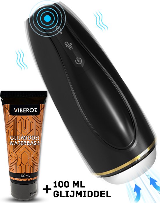 Viberoz® Sloppy Toppy - Automatische Blowjob Simulator - 9 Vibratie Standen - 5 Zuigstanden - Vibrerende Masturbator Voor Mannen - Elektrisch - Oplaadbaar - Waterdicht - Sex Toys - Penis Stimulator - Kunstvagina - Cadeau Tip